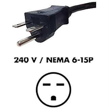 Fluence AC Extension Cable - 6ft - NEMA 6-15P Plug to M19 Push-Lock Connector