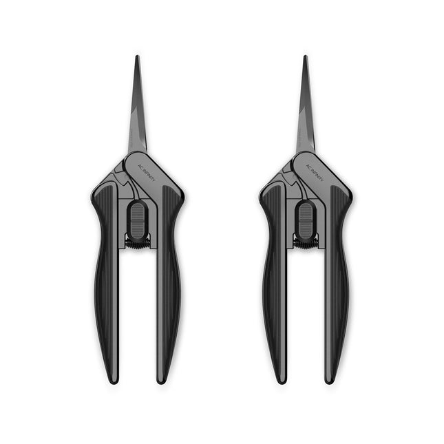 Stainless Steel Pruning Shear, Ergonomic Lightweight, 6.6” Straight Blades, 2-Pack