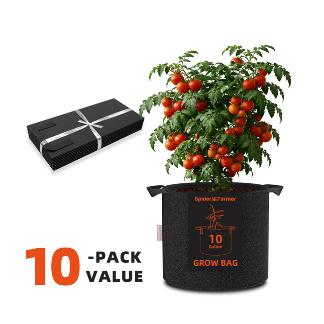 Spider Farmer 10-gallon fabric grow bags, 10-pack