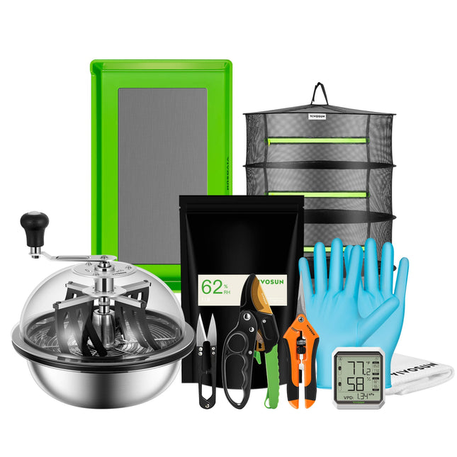 Vivosun harvest kit with 16 inch bowl trimmer, trim tray and drying rack