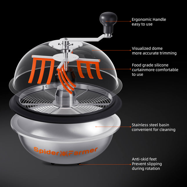 Spider Farmer 13-inch bowl trimmer setup