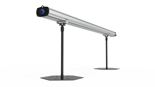 HortiBloom SubFlux120 under canopy LED bar on its pod stands