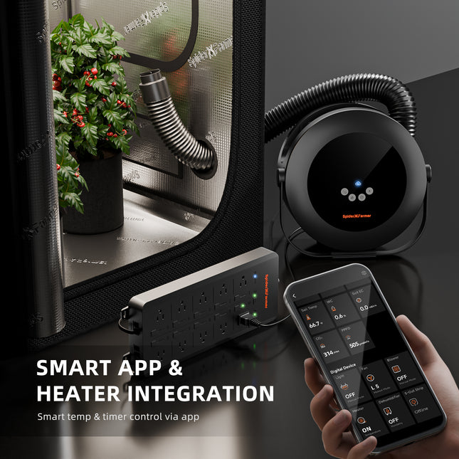 Spider Farmer grow tent heater app control