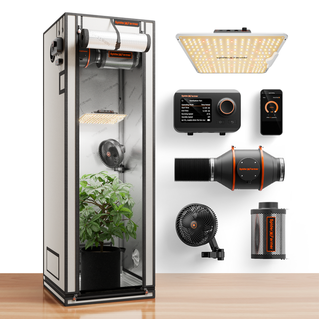 Spider Farmer SF1000 grow tent kit with Pro white tent