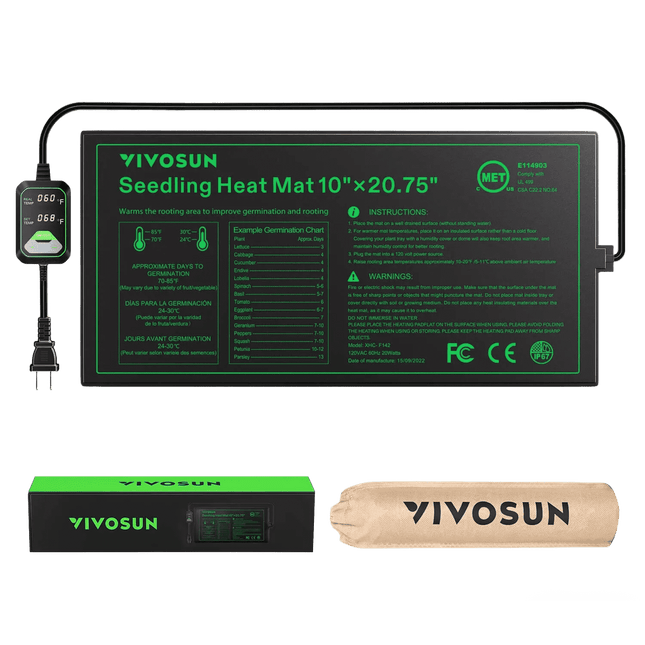 Vivosun seedling heat mat with dual digital display thermostat