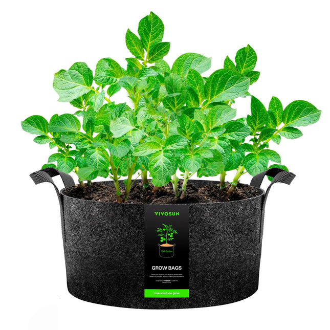 Vivosun 100 gallon black fabric grow bag with handles