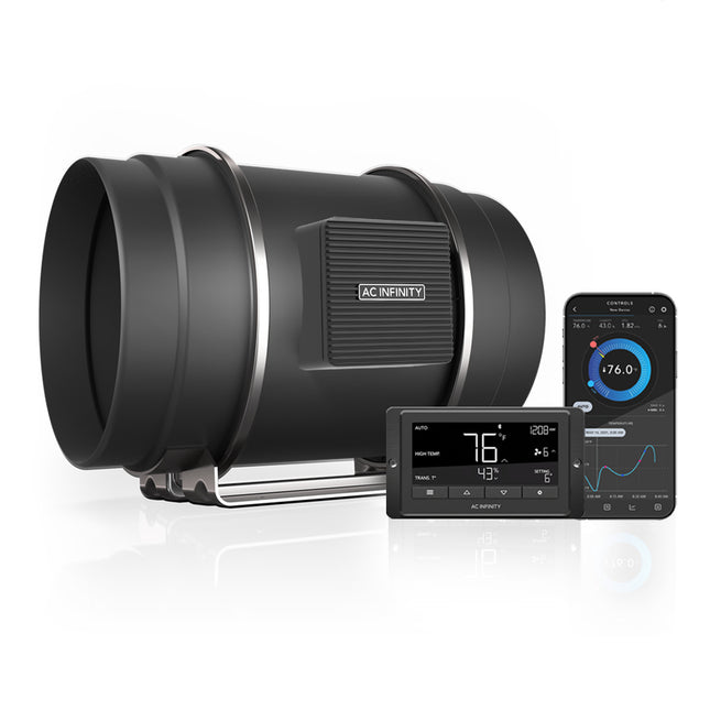 AC Infinity CLOUDLINE T10 - QUIET INLINE DUCT FAN SYSTEM WITH TEMPERATURE AND HUMIDITY CONTROLLER - 10"