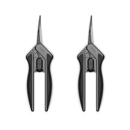 AC Infinity Stainless Steel Curved Pruning Shear, Ergonomic Lightweight, 6.6” Blades, 2-Pack