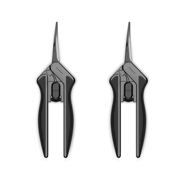 AC Infinity Stainless Steel Curved Pruning Shear, Ergonomic Lightweight, 6.6” Blades, 2-Pack
