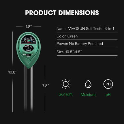 Vivosun soil tester size