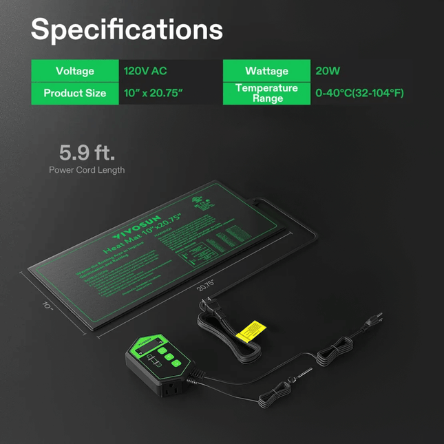 Vivosun heat mat thermostat controller