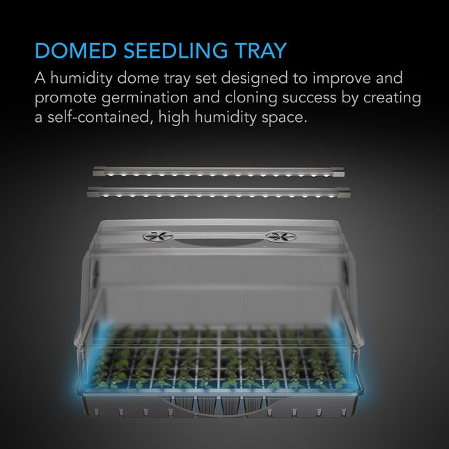 Heavy-Duty Large Humidity Dome with Height Extension, Germination Kit with Samsung LM301H EVO LED Lighting, 6x12 Tray