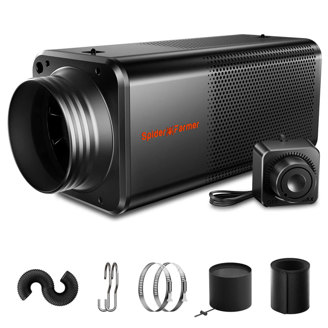 Spider Farmer 6-inch 2-in-1 inline fan with built-in carbon filter