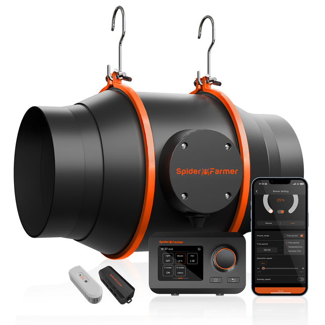 Spider Farmer 6-inch inline fan with GGS controller