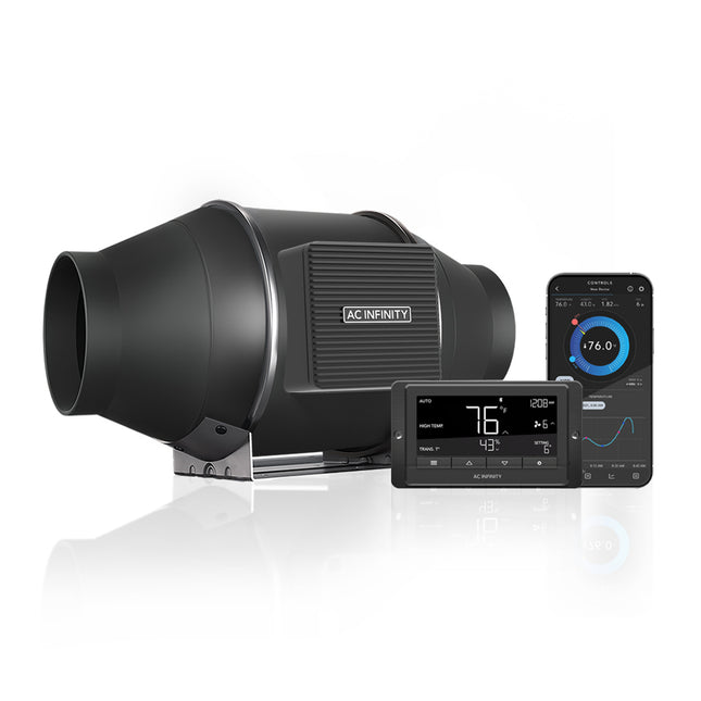 AC Infinity CLOUDLINE PRO T4, Quiet Inline Duct Fan System with Temperature Humidity VPD Controller, 4-Inch