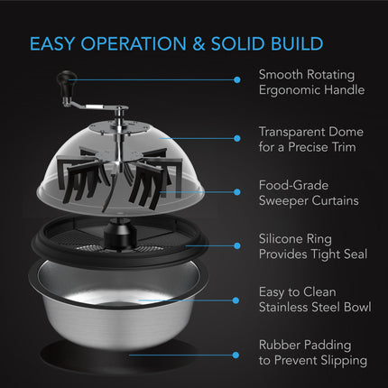 AC Infinity Bud Bowl Trimmer - Twist Spin Cut with Clear Visibility Dome, 19-Inch