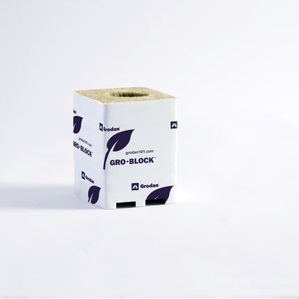 Grodan Gro Block Improved GR5.6 Large 3" w/Hole 3" x 3" x 4" (Shrink Wrapped Strip of 8)