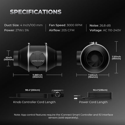 Mars Hydro iFresh 6-inch inline duct fan