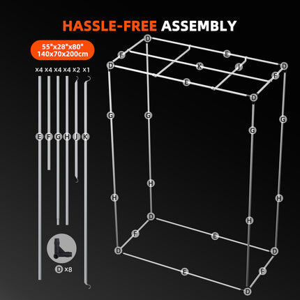 Spider Farmer 140 x 70 cm grow tent size