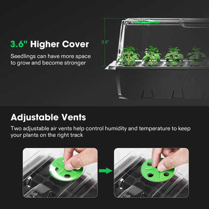 Vivosun seed starter kit seedlings
