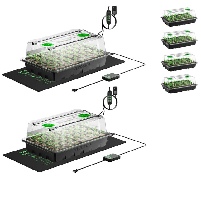 Vivosun seed starter kit with LED light bars and heat mats