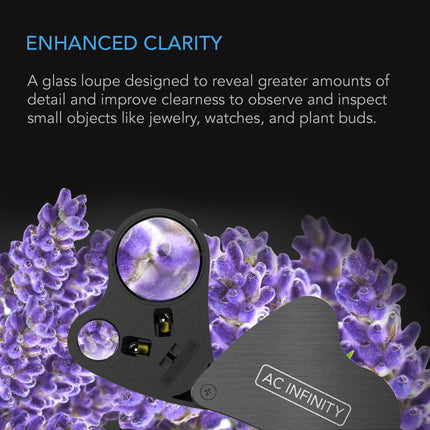 AC Infinity JEWELERS LOUPE -POCKET MAGNIFYING GLASS WITH LED LIGHT & DUAL LENSES