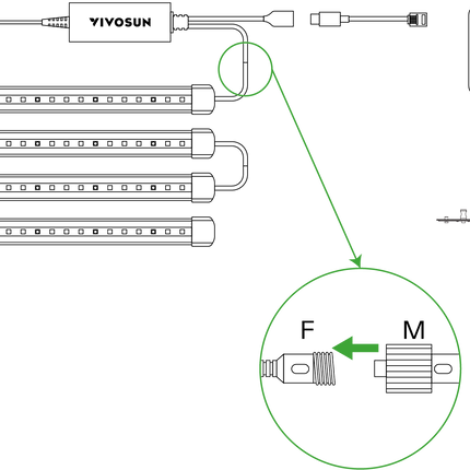 Connecting Vivosun LumaRay side lights to a GrowHub controller