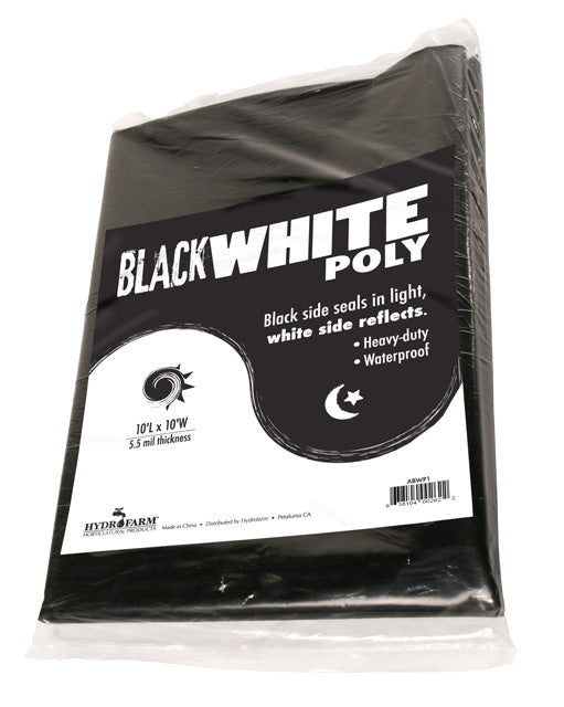 Black White Poly 10' x 25' 5.5 mil