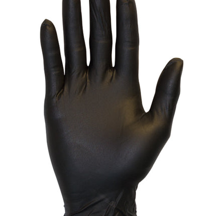 Nitrile Glove - Large Safety Zone - 4 MIL - BLACK  - Box of 100