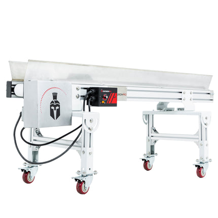 CenturionPro infeed conveyor feeding an Original trimmer