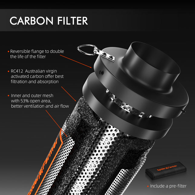 Spider Farmer carbon filter activated charcoal