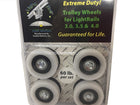 Light Rail Extreme Duty Trolley Wheel Kit, Rated 60 lb
