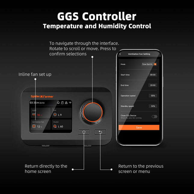 Spider Farmer GGS controller for inline fan