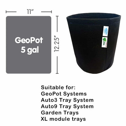 AutoPot GeoPot 5 gal fabric pot measurements