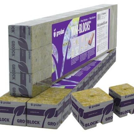 Grodan Delta 4 Block, 3" x 3" x 2.5" with hole (Wrapped)