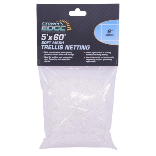 Grower's Edge Soft Mesh Trellis Netting 5 ft x 60 ft w/ 6 in Squares