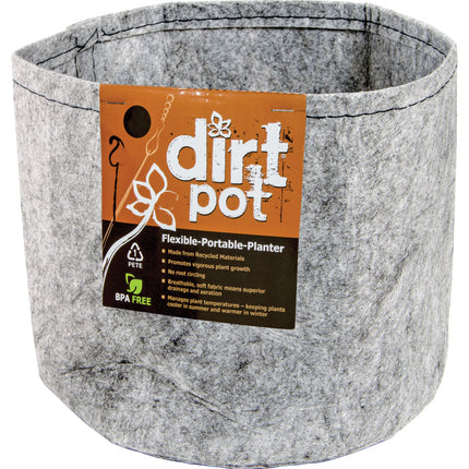 Dirt Pot Flexible Portable Planter Grey No Handles - 3 GAL