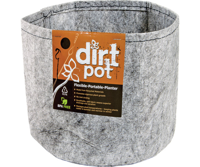 Dirt Pot Flexible Portable Planter Grey No Handles - 3 GAL