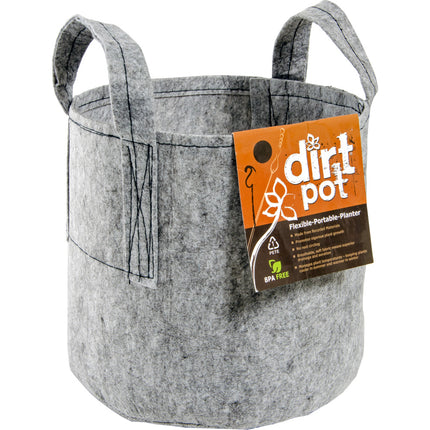 Dirt Pot Grey W/Handles 5 GAL