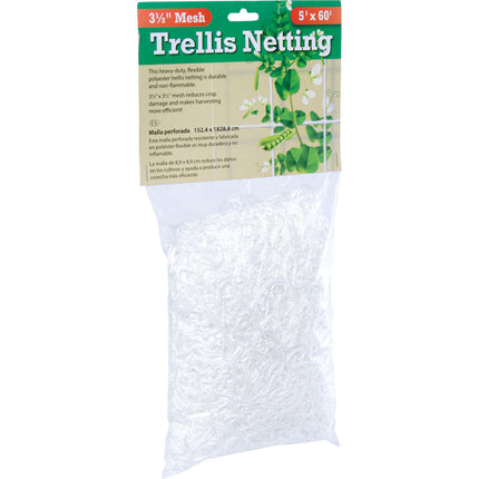 Trellis Netting 5 ft x 60 ft w/ 3.5 in Squares (Hydrofarm)