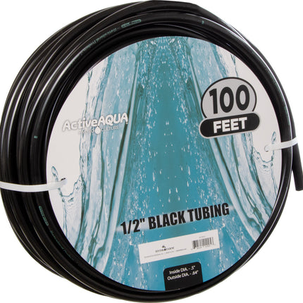 Active Aqua 1/2" Black Tubing 100'