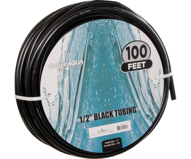 Active Aqua 1/2" Black Tubing 100'