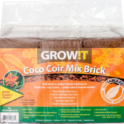 GROW!T Coco Coir Mix Brick pack of 3