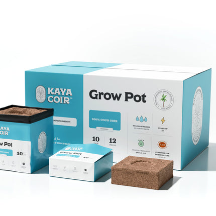 Kaya Coir 10 inch compressed coco coir grow pot