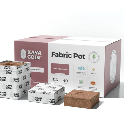 Kaya Coir 5.5 inch compressed coco coir fabric pot