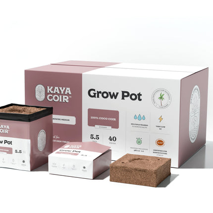 Kaya Coir 5.5 inch compressed coco coir grow pot