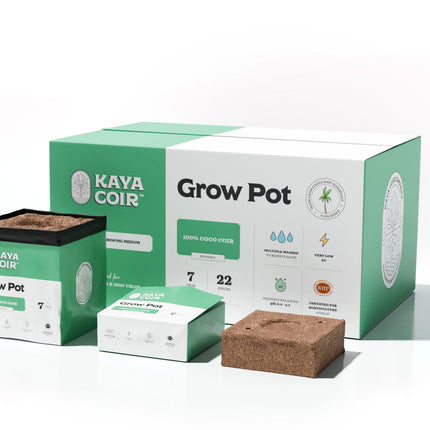 Kaya Coir 7 inch compressed coco coir grow pot
