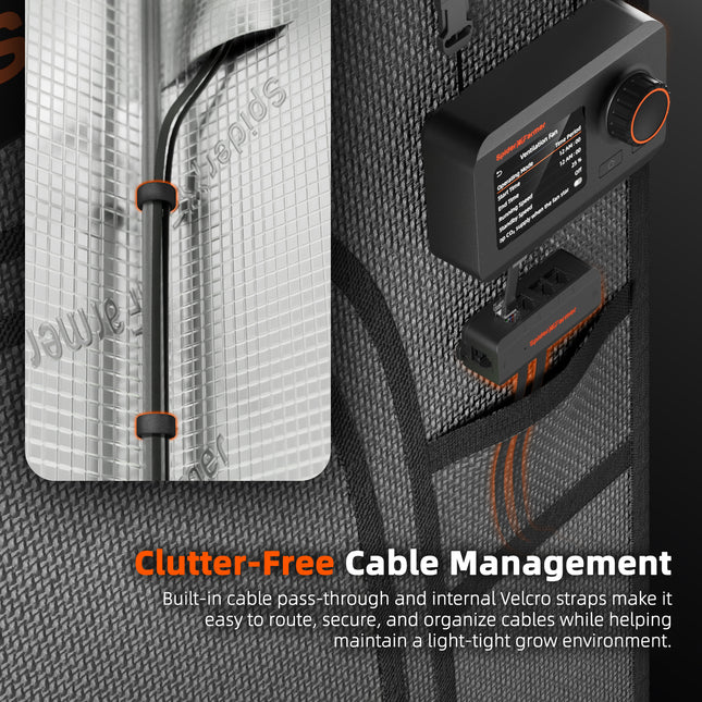 Spider Farmer Master tent cable management