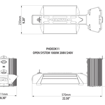 Phantom 50 Series, DE Open Lighting System - 1000W - 208V/240V