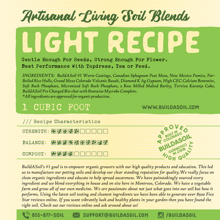 Build A Soil Light Recipe Soil 1CUFT (60/PALLET)